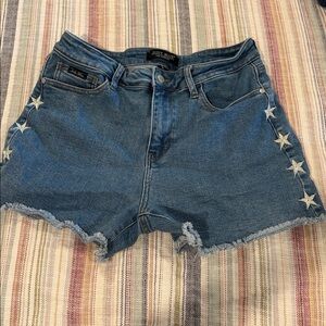 Judy Blue Jeans Denim Star Shorts Size L Style JB150069